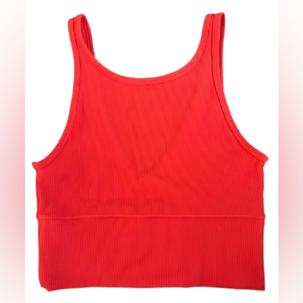 lululemon athletica Red Ribbed Cropped Tank